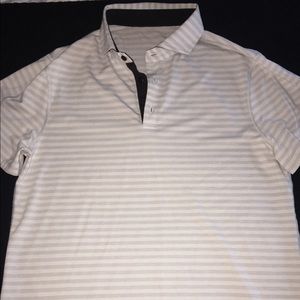 Men's Striped Polo Shirt - Cream